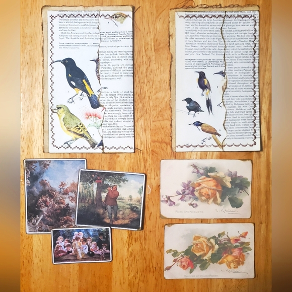 😀 HAND CRAFTED bookpage pocket journal cards with ephemera - Picture 3 of 8